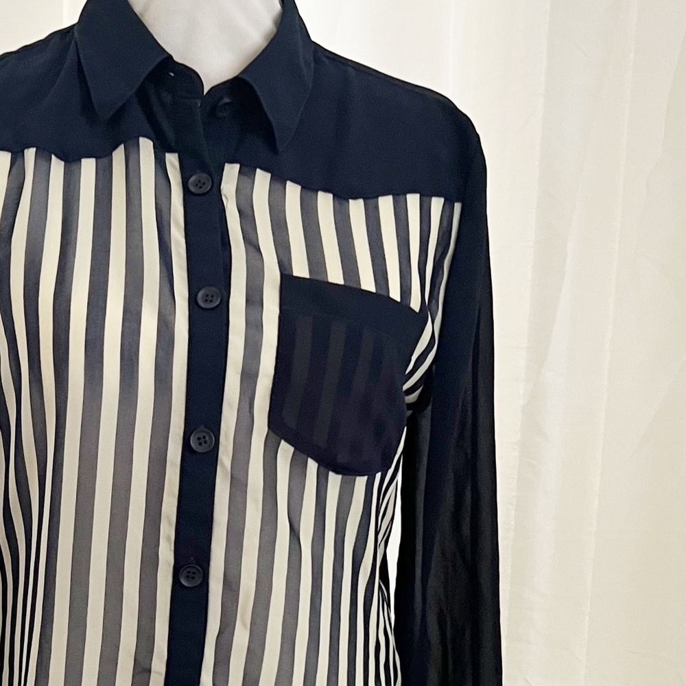 Love Tree Striped Button Down Size Medium - image 4